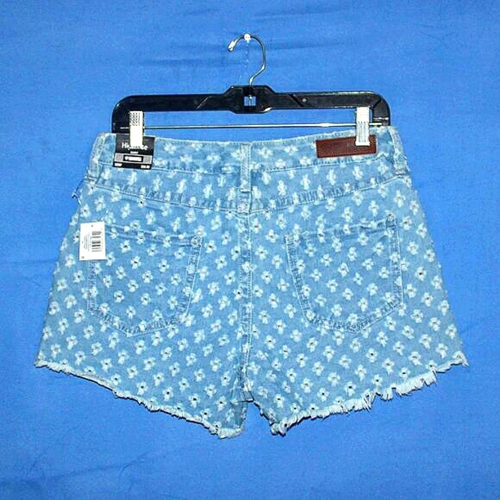 Rock & Roll Denim High Rise Eyelet Denim Shorts Blue NWT
